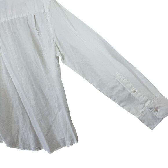 St Johns Bay NWT Large Comfort Stretch Button Front Shirt White Cotton Womens - Picture 13 of 13